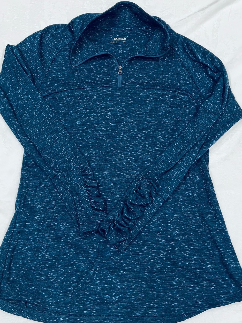 Columbia Women's Teal Heather Quarter-Zip Pullover